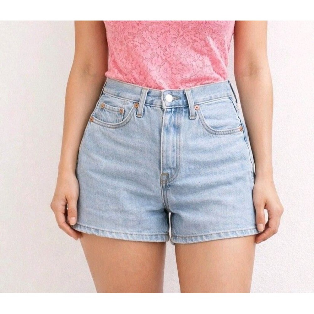 Levi's Light Blue High-Rise Jean Shorts